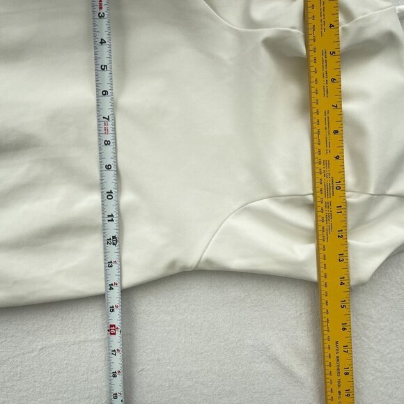 La Femme One-Shoulder Jersey White Long Gown Sultry‎ Thigh High Slit Women's  4 - Picture 11 of 13